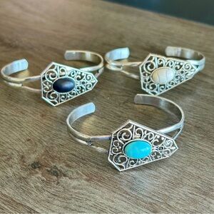 Southwestern Style Silver Filigree Cuff Bracelets